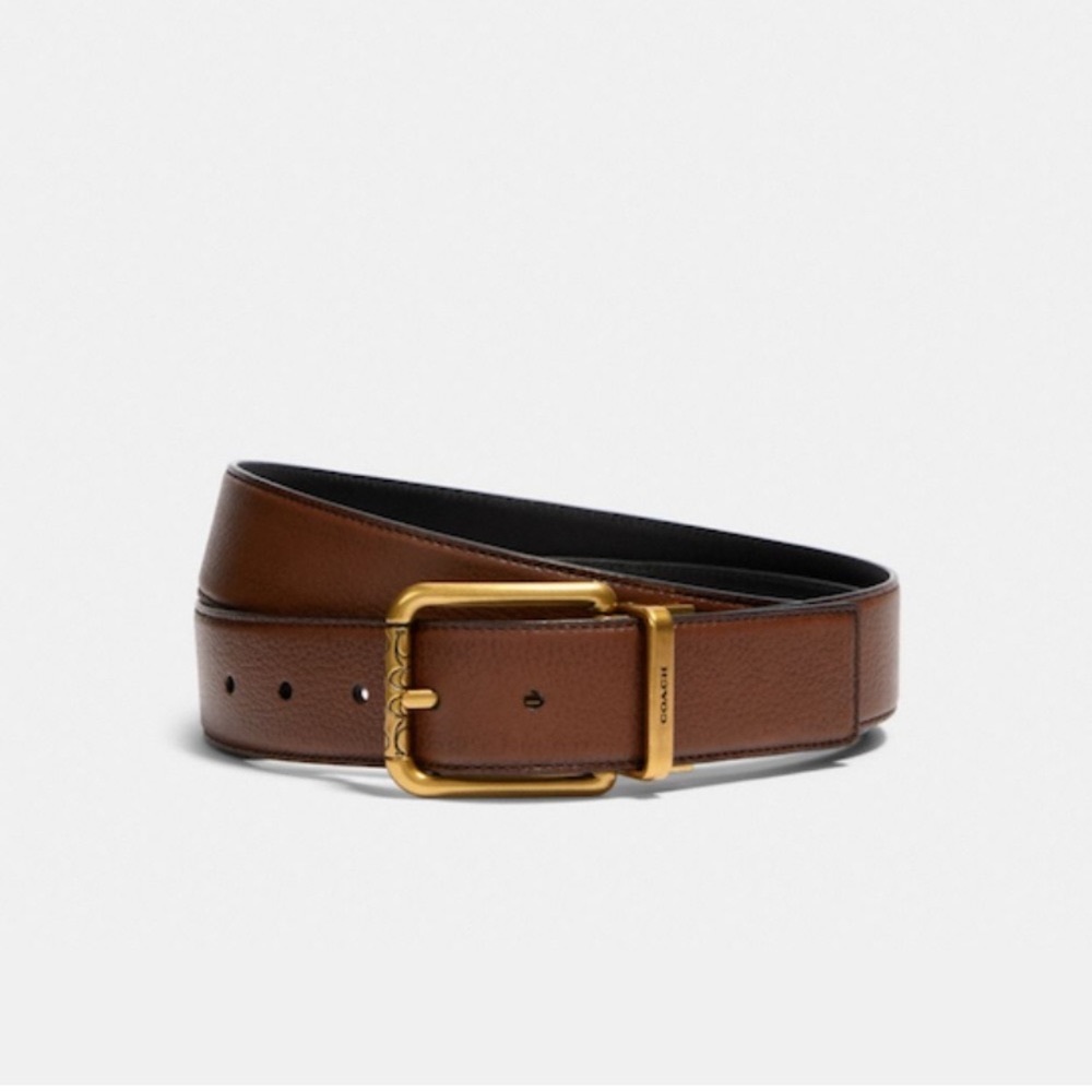 COACH Square Roller Buckle Cut To Size Reversible Belt, 38 Mm - Picture 2 of 12